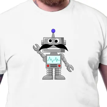Pánské tričko Tričko Movember | Vtipné tričko Movember robot