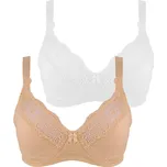 Doriana nevyztužená podprsenka s krajkou 7524 - 2kusy 90C vícebarevná