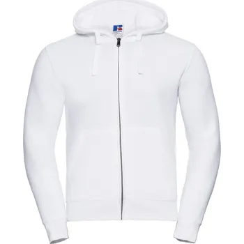 pracovní mikina Russell Mikina s kapucí 266M Authentic na zip, pánská COT10266M00104-white XL Bílá