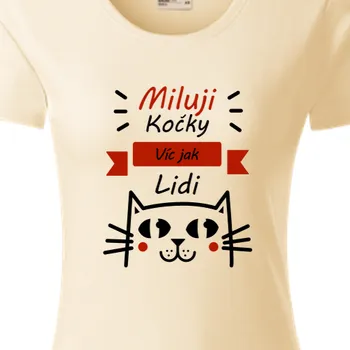 Dámské tričko Organická trička Kočky | Organické tričko Miluji kočky