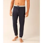 Sada 2 pyžamových kalhot zakončených pružnými lemy nám.modrá+šedý melír 40/42