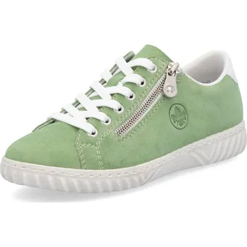 Dámské polobotky Dámské kožené tenisky Rieker N0900-52 zelené zelená 38