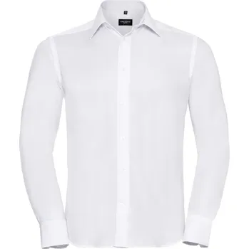 Pánská košile Russell Košile 958M, nežehlivá, dlouhý rukáv COT11958M00103-white L Bílá