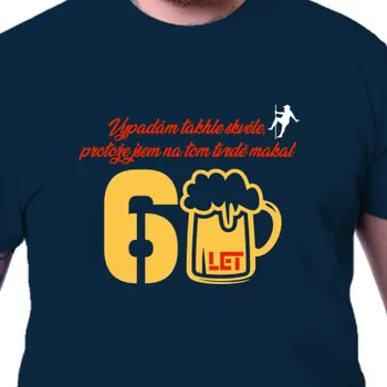 Pánské tričko Vyrobsitričko.cz Tričko k narozeninám 60 let tvrdé práce Námořní modrá 4XL