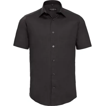 Pánská košile Russell Košile 947M, elastická, krátký rukáv COT11947M00204-black XL Černá