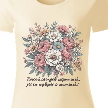 Dámské tričko Organická trička Pro maminky | Triko s kyticí pro maminky k svátku