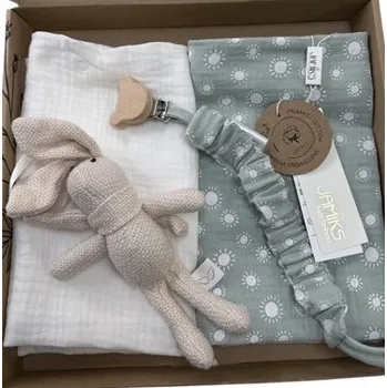 Kojenecká souprava Sada bambusová pro nejmenší Jamiks BIEN JLH zelená - v dárkové krabičce