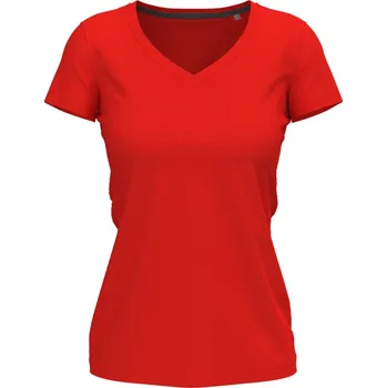 pracovní tričko Stedman Tričko V-Neck T Claire, výstřih do V, krátký rukáv, dámské COT05971005505-scarlet red 2XL Červená scarlet