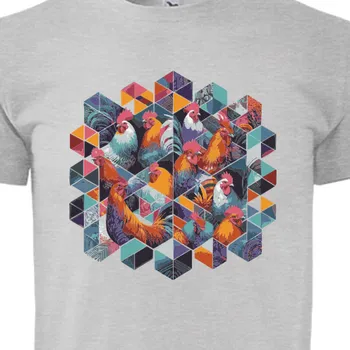 Pánské tričko Tričko Zvířata | Designové triko kohouti a slepice