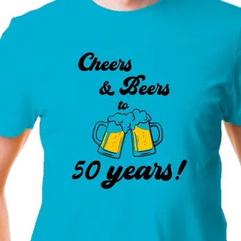 Pánské tričko Tričko K narozeninám | Tričko Cheers & Beers 50 years