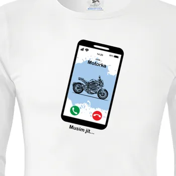 Pánské tričko Triko s dlouhým rukávem Vtipná | Tričko s dlouhým rukávem Volá motorka