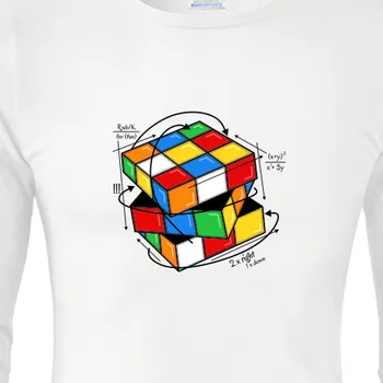 Pánské tričko Triko s dlouhým rukávem Vtipná | Dámské tričko s dlouhým rukávem Rubikova kostka