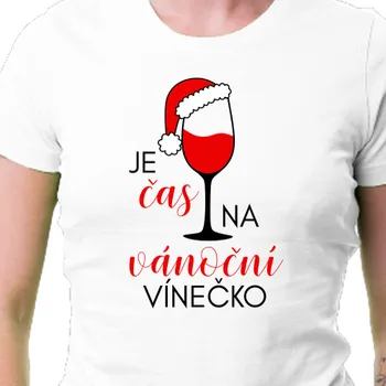 Tričko Vánoce | Tričko s nápisem Vánoční vínečko