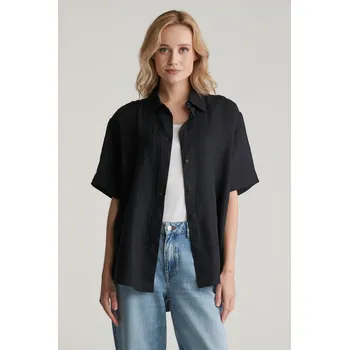 Dámská košile KOŠILE GANT REL LINEN SS SHIRT BLACK