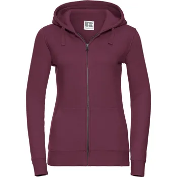 pracovní mikina Russell Mikina s kapucí Authentic 266F na zip, dámská COT10266F37004-burgundy XL Burgundová