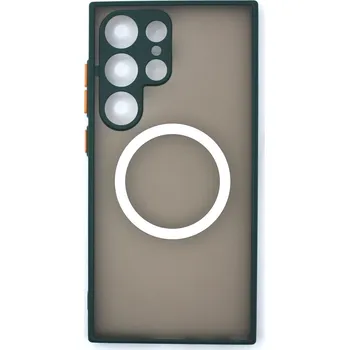 MagSafe silikonový kryt pro Samsung Galaxy S24 Ultra - Tmavě zelený