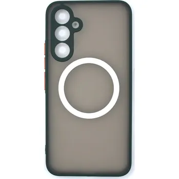 Silikonový kryt s magnetickým kroužkem pro Samsung Galaxy A34 - Tmavě zelený