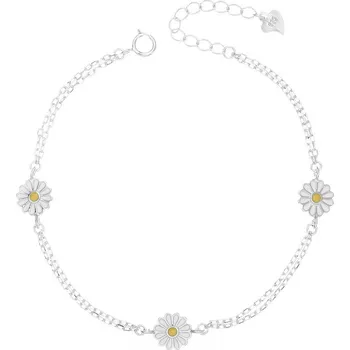 Náramek JKB Jewel Stříbrný dámský náramek květy kopretin