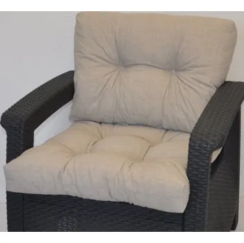 Axin Trading s.r.o. Polstr na křeslo z umělého ratanu - látka tmavě béžový melír