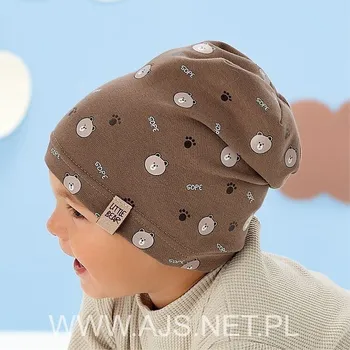 Dívčí tričko AJS 50-055 dětská čepice melanžová tužka 44-46 cm