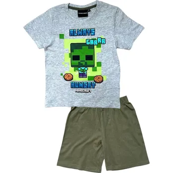 Dívčí pyžamo PYŽAMO MINECRAFT (šedo-zelené) Velikost: 10