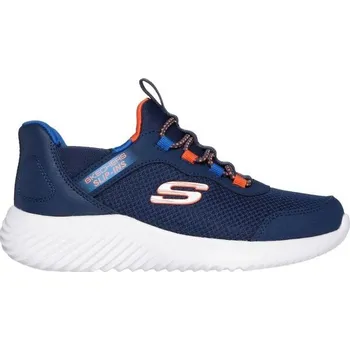 Chlapecké tenisky Dětská volnočasová obuv Skechers BOUNDER - BRISK-BURST 32 Tmavě modrá, Bílá, Oranžová