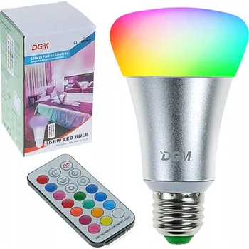 Žárovka Barevná RGB LED žárovka E27 10W + Dálkový Ovladač DGM Smart Home Lightning