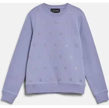 Dámská mikina MIKINA KARL LAGERFELD KL RHINESTONE SWEATSHIRT SWEET LAVENDER