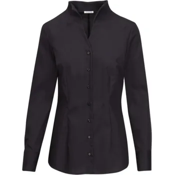 Pánská košile Seidensticker Halenka Chalice Blouse Slim LSL, popelínová, dlouhý rukáv, dámská COT781182002xi-black Černá 40