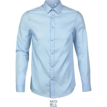 Pánská košile NEOBLU Košile Blaise Men, mikro keprová, dlouhý rukáv COT243182l7103-soft blue L Modrá světlá