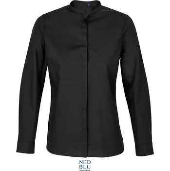 Pánská košile NEOBLU Halenka Bart Women, popelínová, dlouhý rukáv, dámská COT243787n1113-deep black 3XL Černá deep