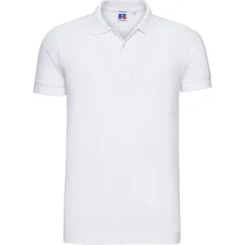 Pánské tričko Russell Polokošile 566M, elastická, krátký rukáv, pánská COT10566M00101-white S Bílá