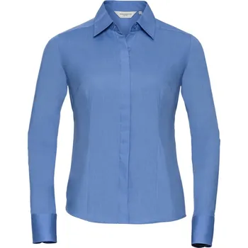 Pánská košile Russell Košile 924F, popelínová, dlouhý rukáv, dámská COT11924F41504-corporate b XL Modrá korporátní