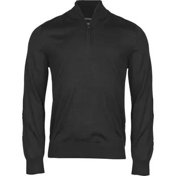 pracovní mikina TeeJays Svetr TJ 6010 s 1/4 zipem, pánský COT18601000204-black XL Černá