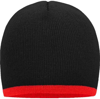 Pracovní přilba Myrtle Beach Čepice MB 7584 s kontrastním lemem, pletená COT03758481499-black/red Černá/červená UNI