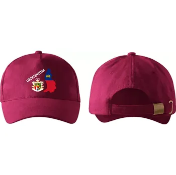 Kšiltovka kšiltovka s vlajkou LICHTENŠTEJNSKO vínová (pánská kšiltovka vlajka a znakem LIECHTENSTEIN)