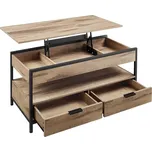 Vasagle Výškově nastavitelný konferenční stolek GASPAR, 50x100x(48-63)cm, camel hnědá/černá