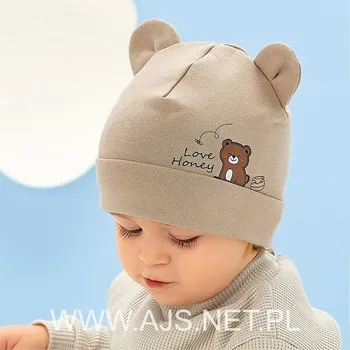 Dívčí tričko Dětská čepice AJS 50-018 Béžová 40-42 cm