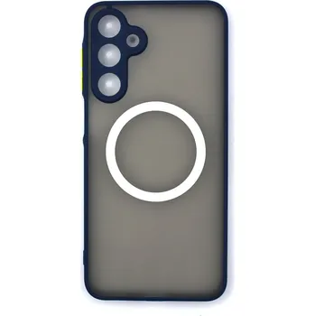 Silikonový kryt s magnetickým kroužkem pro Samsung Galaxy A15 - Modrý