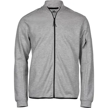pracovní mikina TeeJays Mikina Athletic TJ 5704, na zip COT18570461013-heather gre 3XL Melír šedá