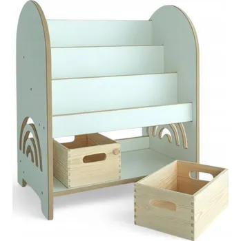 Knihovna Montessori knihovna, dřevěný regál na knihy a hračky, organizér