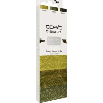 Lihové fixy COPIC Classic oboustranné Fine & Chisel 3ks, Deep Forest Tints