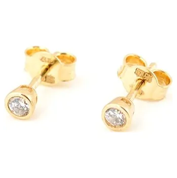 Náušnice Náušnice ze žlutého zlata pecičky se zirkonem NA1368F + DÁREK ZDARMA