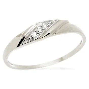 Prsten Dámský prsten z bílého zlata nekonečno se srdíčkem PR0773F + DÁREK ZDARMA