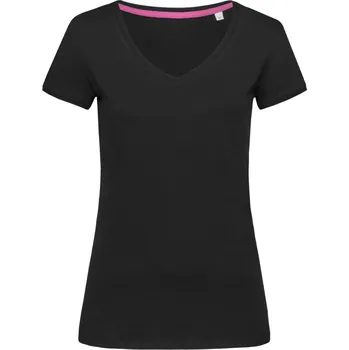 pracovní tričko Stedman Tričko V-Neck T Megan, výstřih do V, krátký rukáv, dámské COT05913005901-black opal S Černý opál
