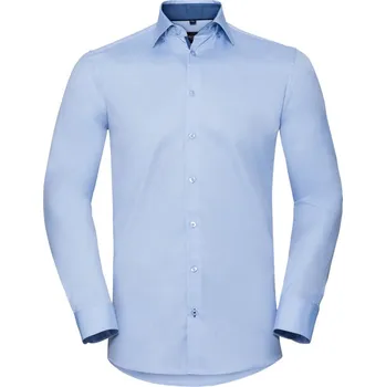 Pánská košile Russell Košile 964M, dlouhý rukáv COT11964Mv6803-light blue/ L Modrá světlá/modrá/navy