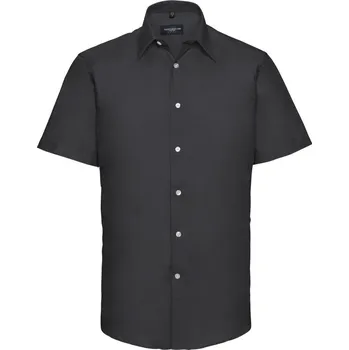 Pánská košile Russell Košile Oxford 923M, krátký rukáv COT11923M00214-black Černá 4XL