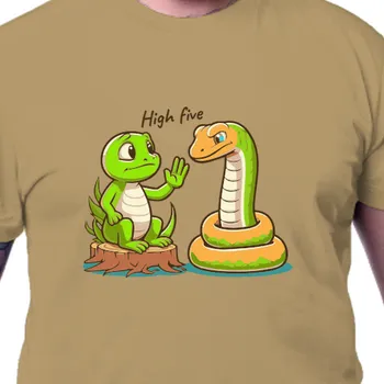 Tričko Vtipná | Tričko s hadem a ještěrkou High five