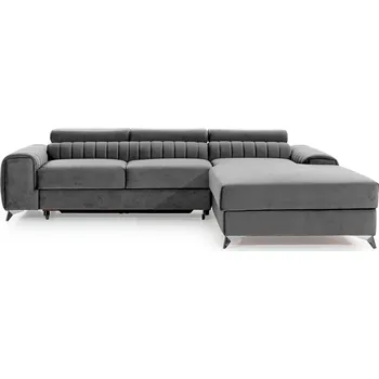 Sedací souprava Rohová rozkládací sedací souprava GRAYSON 278 cm Nube 03 šedá pravá