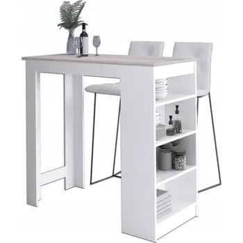 Barový stolek AKORD Hoker bílý/dub sonoma